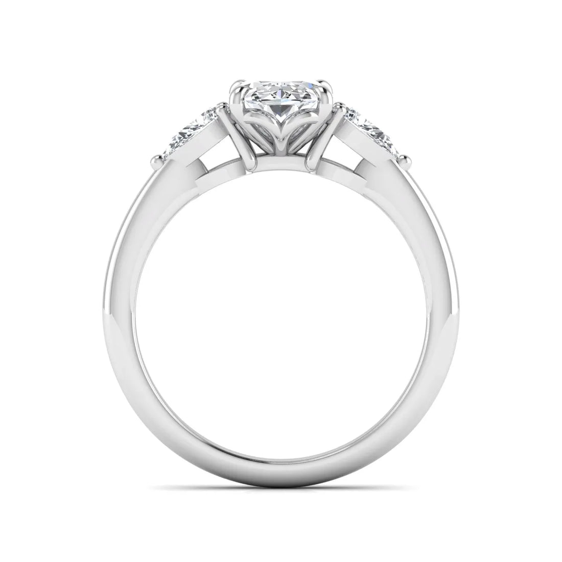 OctaPearl 1.5 ct Oval Cut Three Stone Lab Grown Diamond Engagement Ring