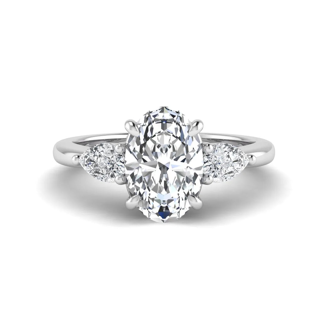 OctaPearl 1.5 ct Oval Cut Three Stone Lab Grown Diamond Engagement Ring
