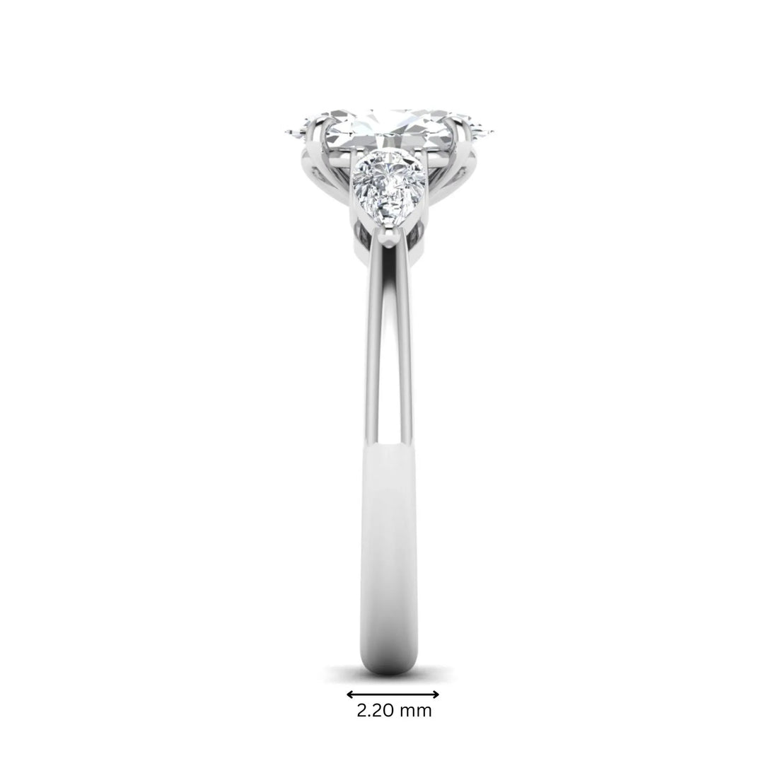 OctaPearl 1.5 ct Oval Cut Three Stone Lab Grown Diamond Engagement Ring
