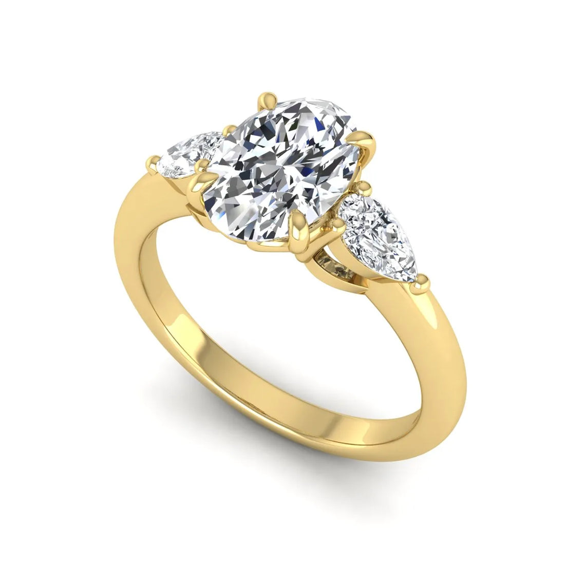OctaPearl 1.5 ct Oval Cut Three Stone Lab Grown Diamond Engagement Ring