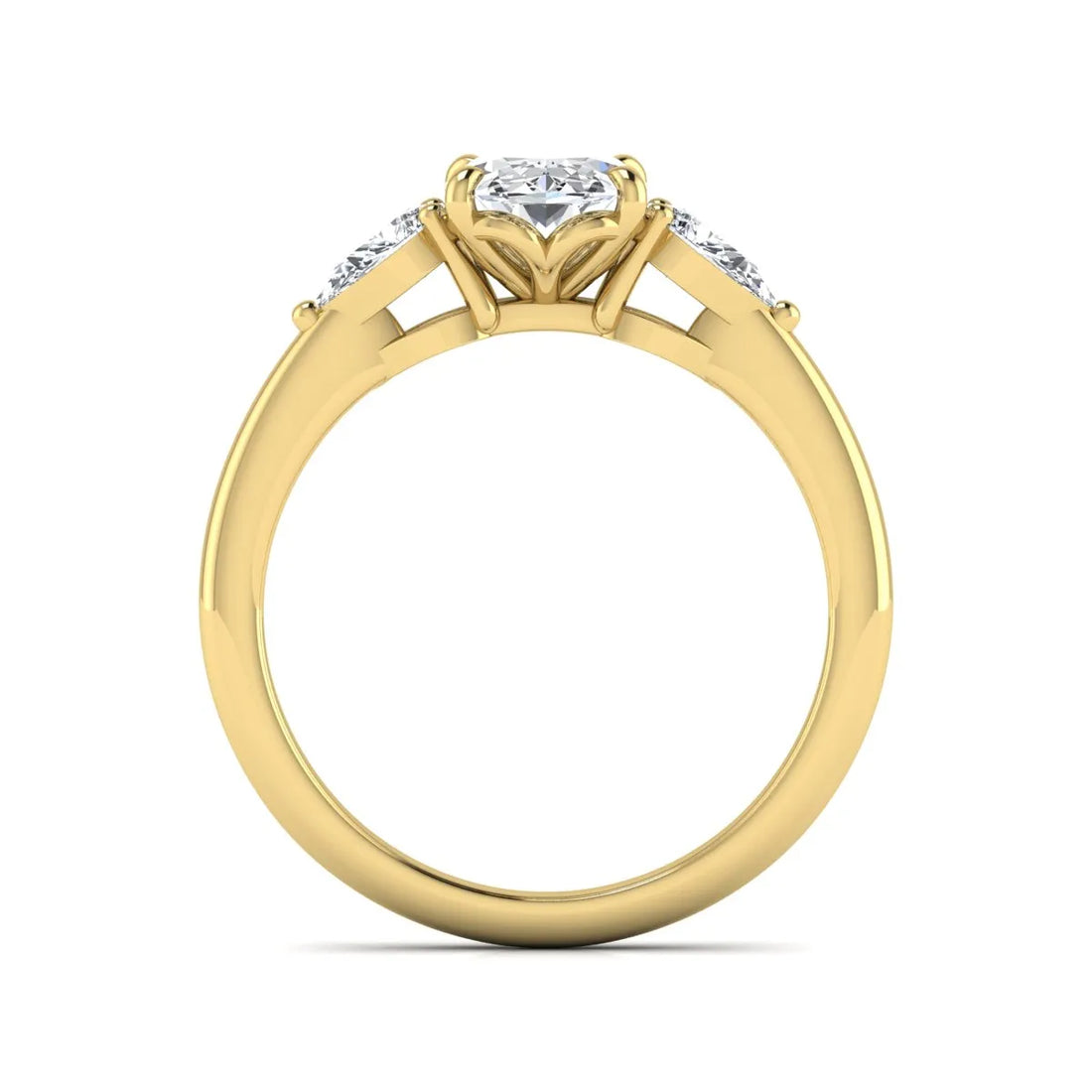 OctaPearl 1.5 ct Oval Cut Three Stone Lab Grown Diamond Engagement Ring