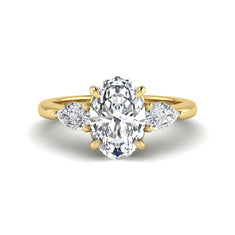OctaPearl 1.5 ct Oval Cut Three Stone Lab Grown Diamond Engagement Ring