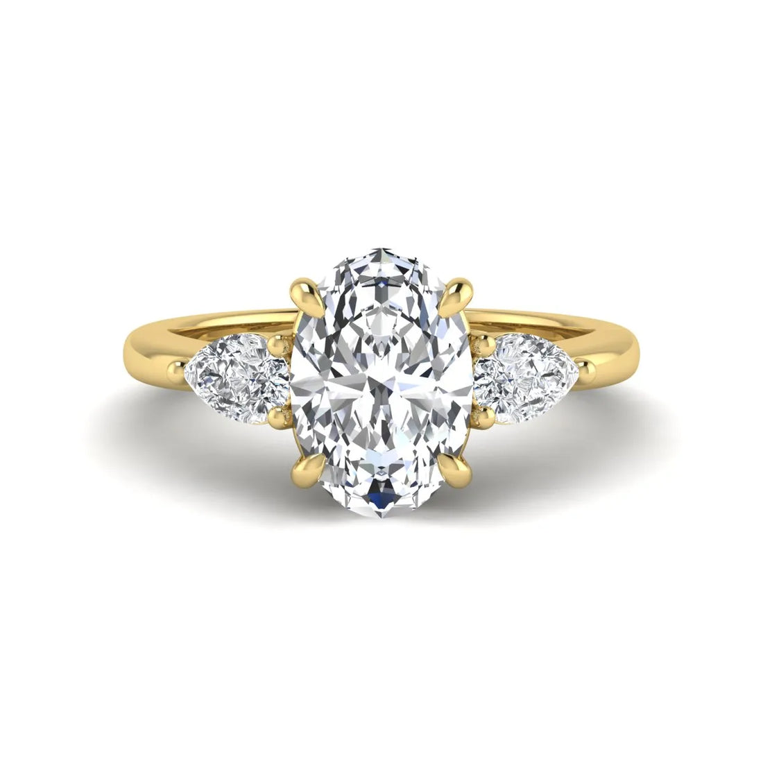 OctaPearl 1.5 ct Oval Cut Three Stone Lab Grown Diamond Engagement Ring