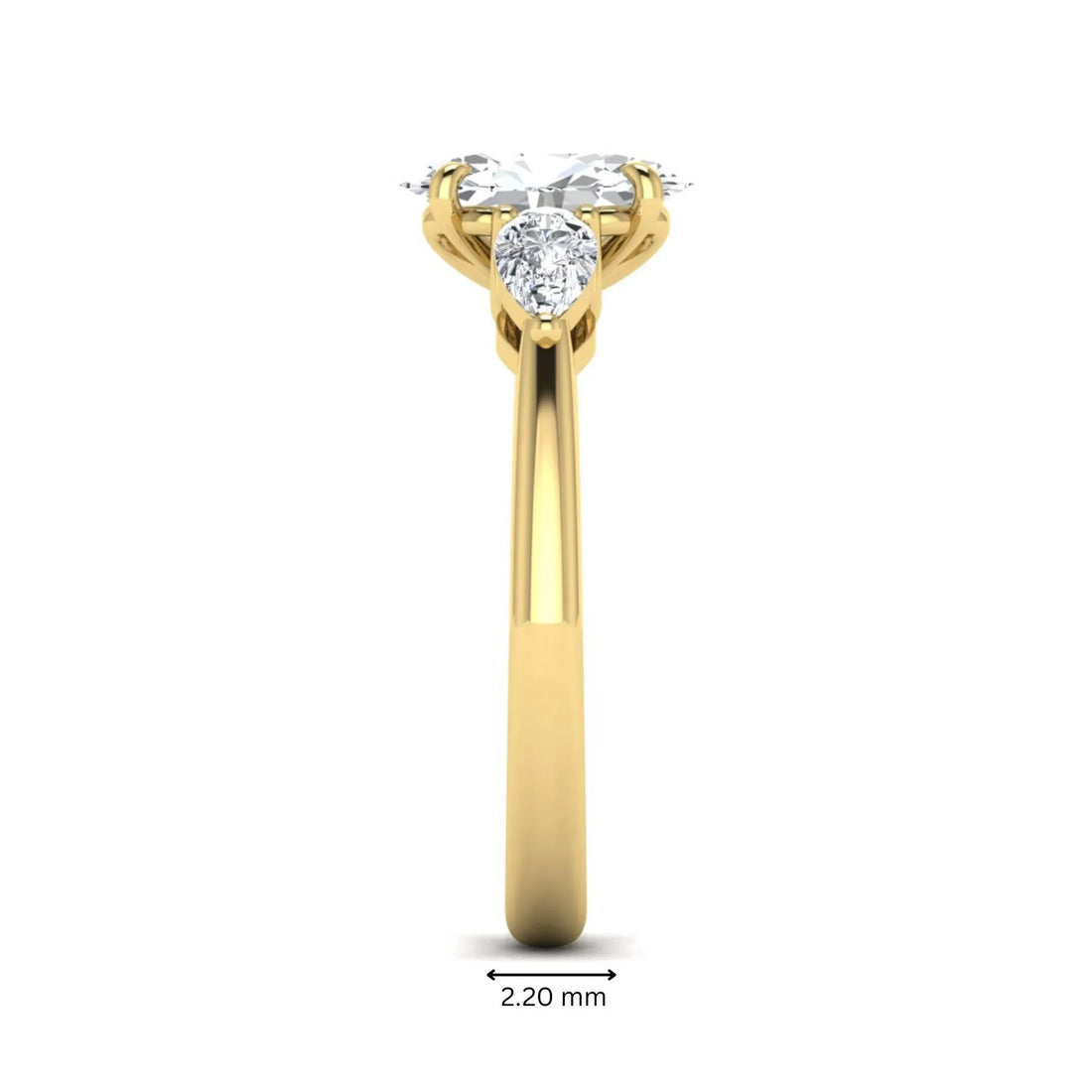 OctaPearl 1.5 ct Oval Cut Three Stone Lab Grown Diamond Engagement Ring