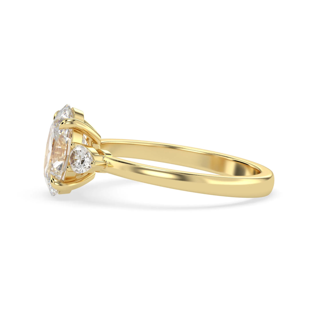 OctaPearl 2.5 ct Oval Cut Lab Grown Diamond Three Stone Engagement Ring