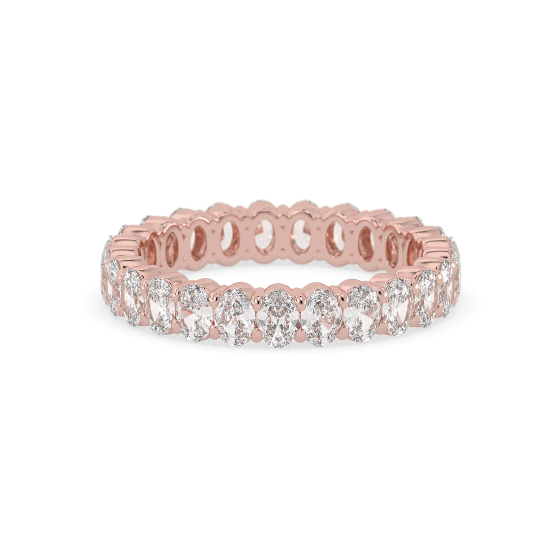 OctaPearl Oval Cut Lab Grown Diamond Full Eternity Wedding Band