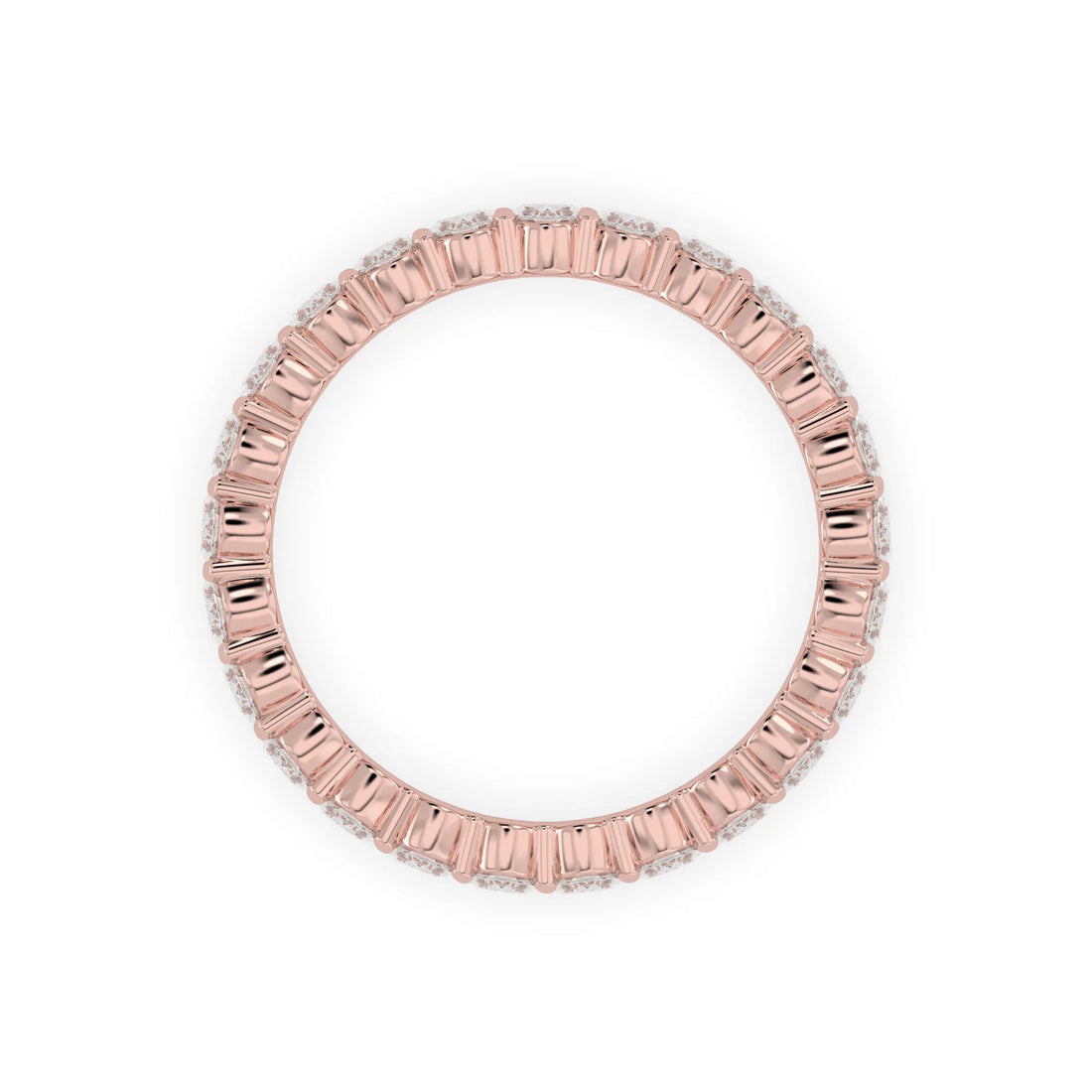 OctaPearl Oval Cut Lab Grown Diamond Full Eternity Wedding Band