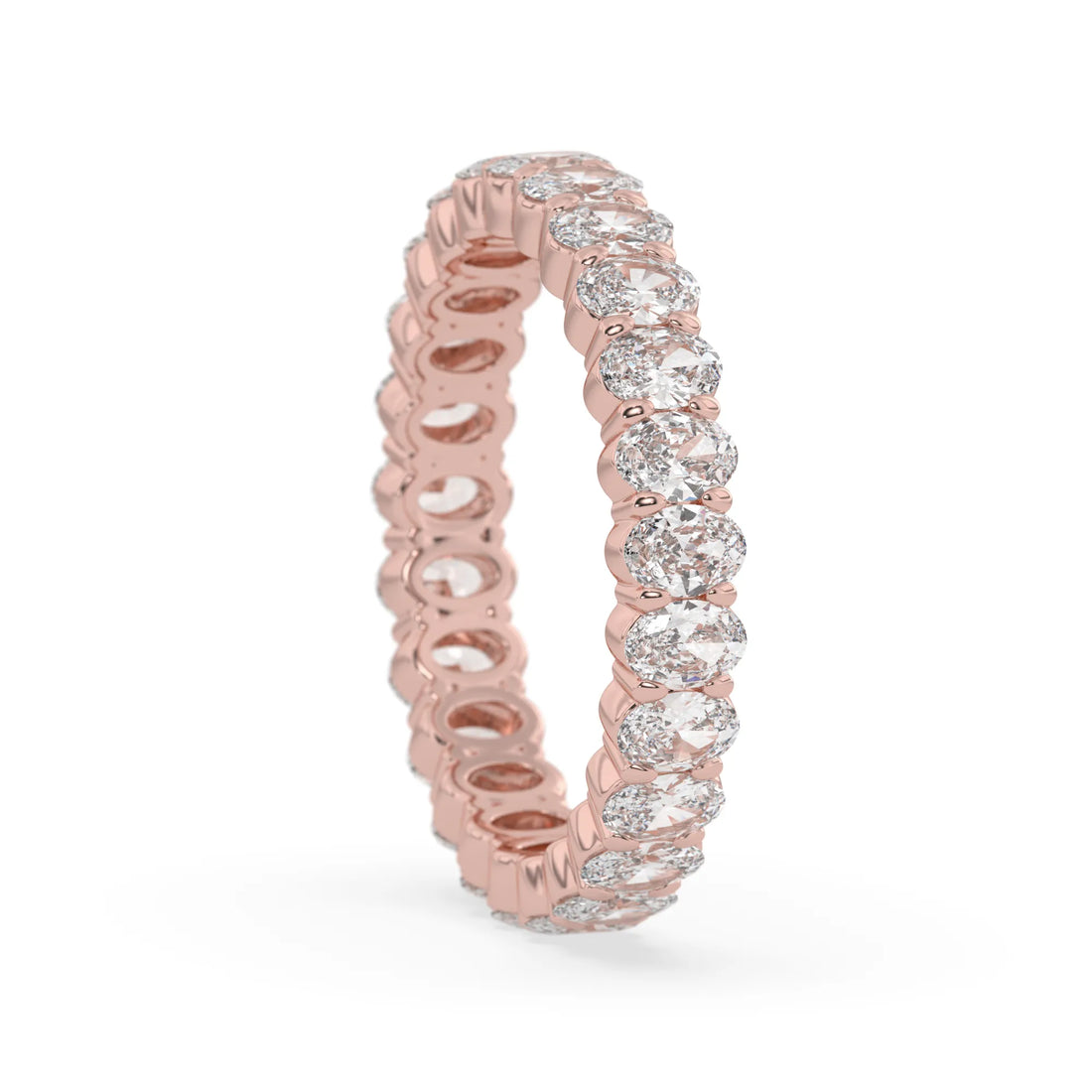 OctaPearl Oval Cut Lab Grown Diamond Full Eternity Wedding Band