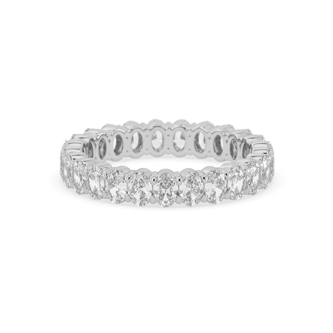OctaPearl Oval Cut Lab Grown Diamond Full Eternity Wedding Band