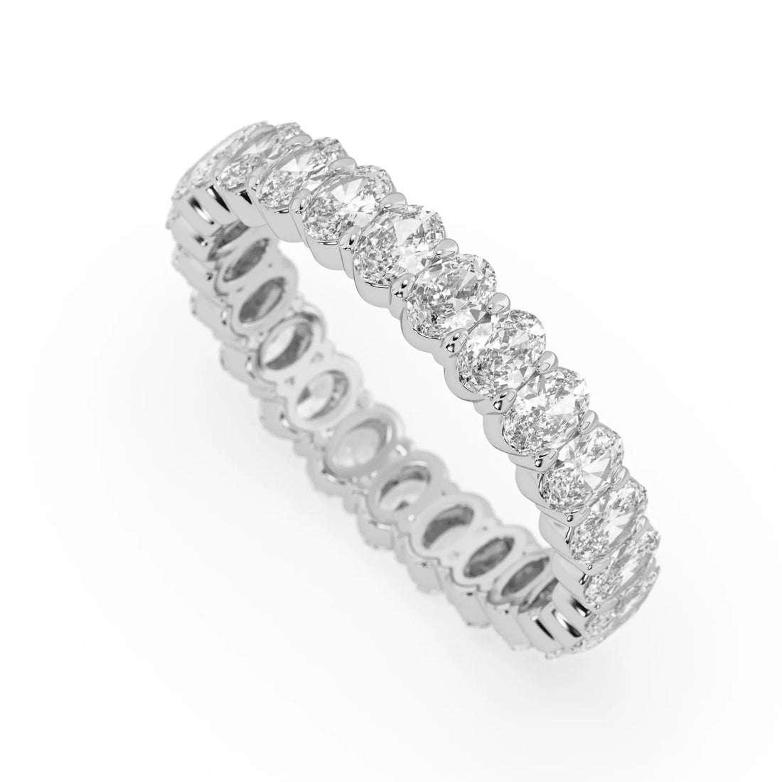 OctaPearl Oval Cut Lab Grown Diamond Full Eternity Wedding Band
