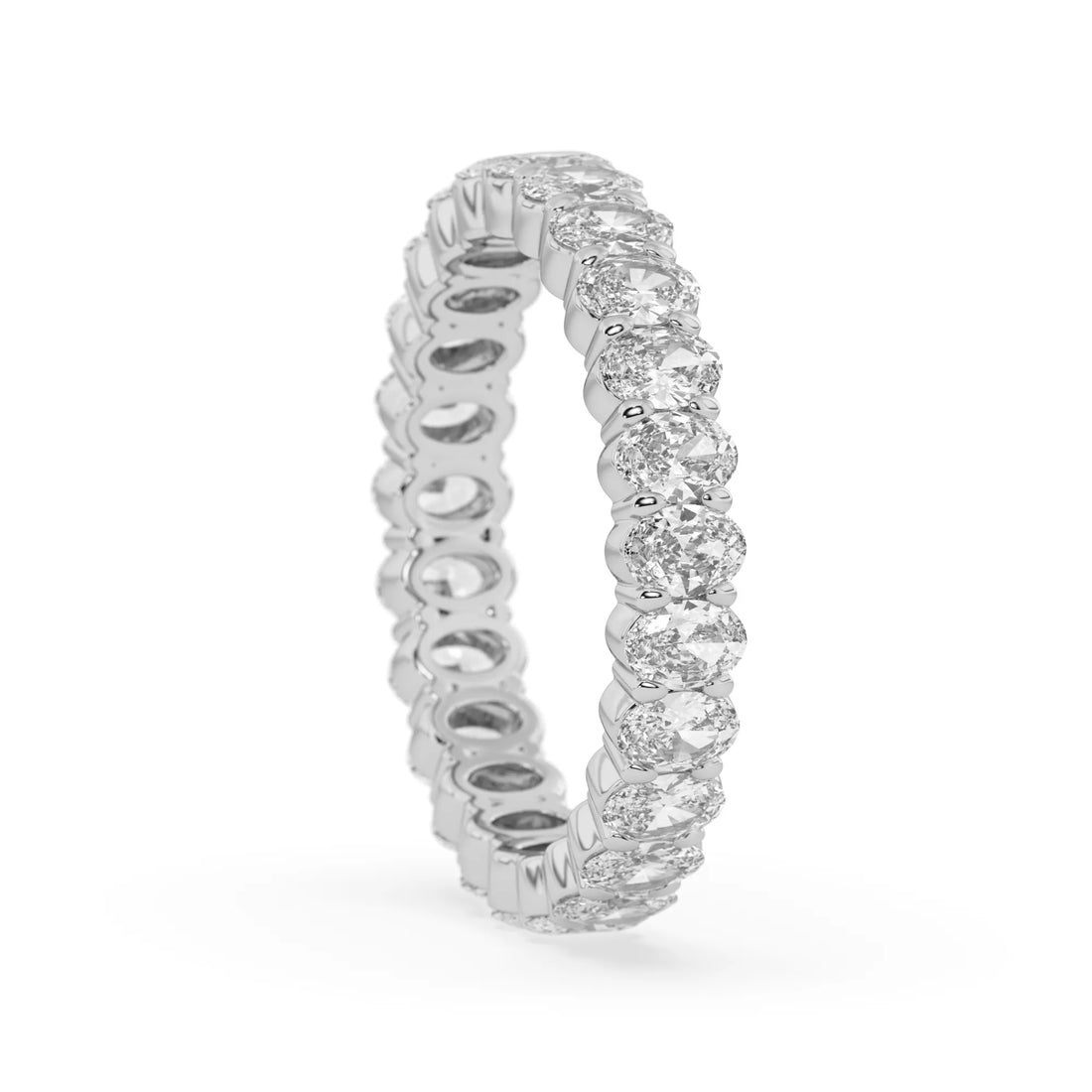 OctaPearl Oval Cut Lab Grown Diamond Full Eternity Wedding Band