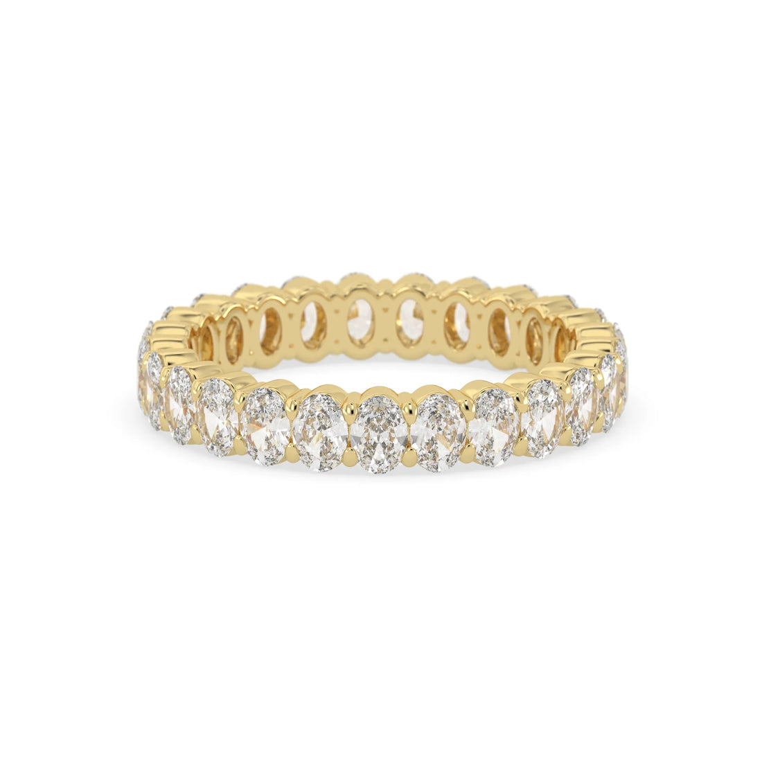 OctaPearl Oval Cut Lab Grown Diamond Full Eternity Wedding Band