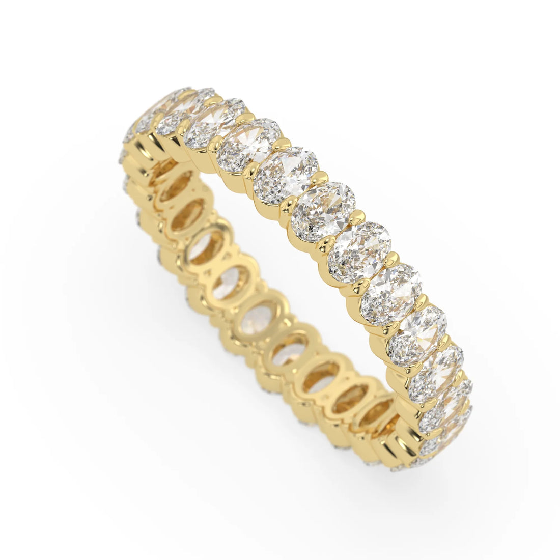OctaPearl Oval Cut Lab Grown Diamond Full Eternity Wedding Band