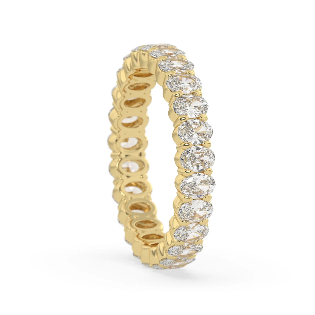 OctaPearl Oval Cut Lab Grown Diamond Full Eternity Wedding Band
