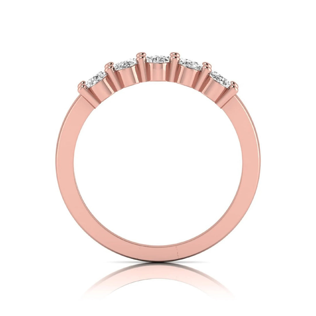 OctaPearl Oval Five Stone Lab Grown Diamond Anniversary Ring
