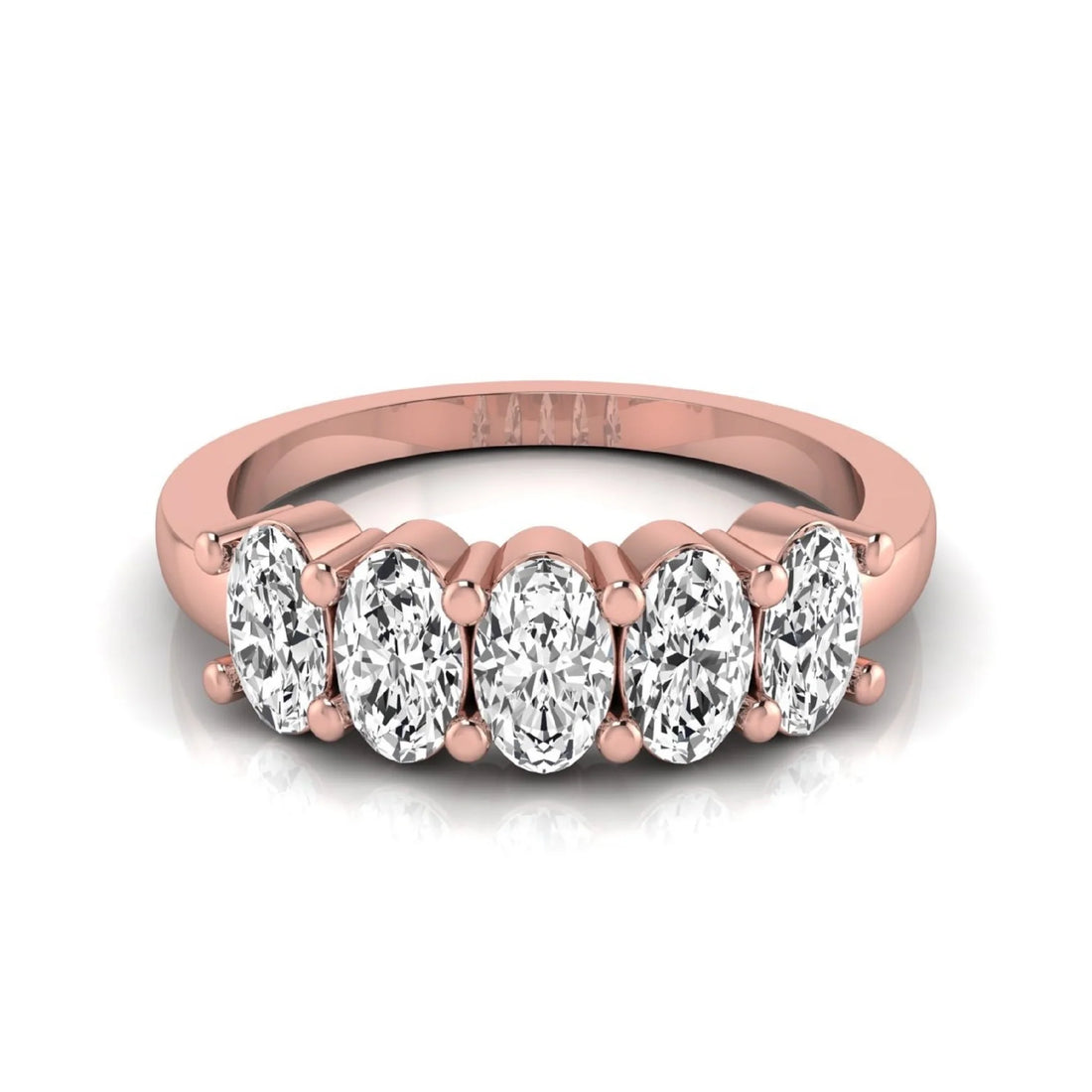 OctaPearl Oval Five Stone Lab Grown Diamond Anniversary Ring