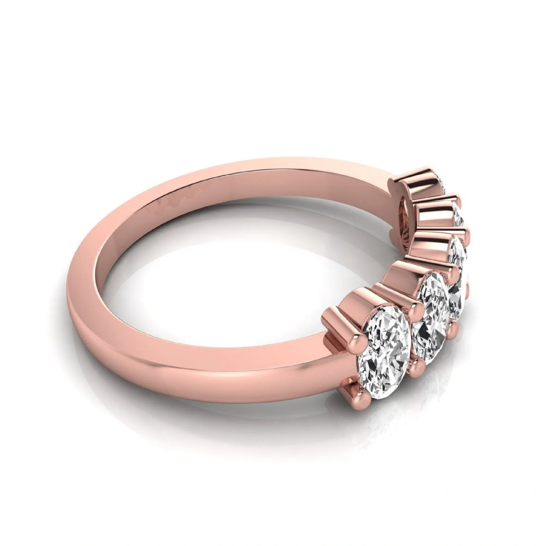 OctaPearl Oval Five Stone Lab Grown Diamond Anniversary Ring