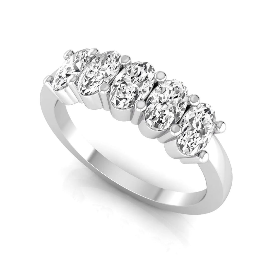 OctaPearl Oval Five Stone Lab Grown Diamond Anniversary Ring