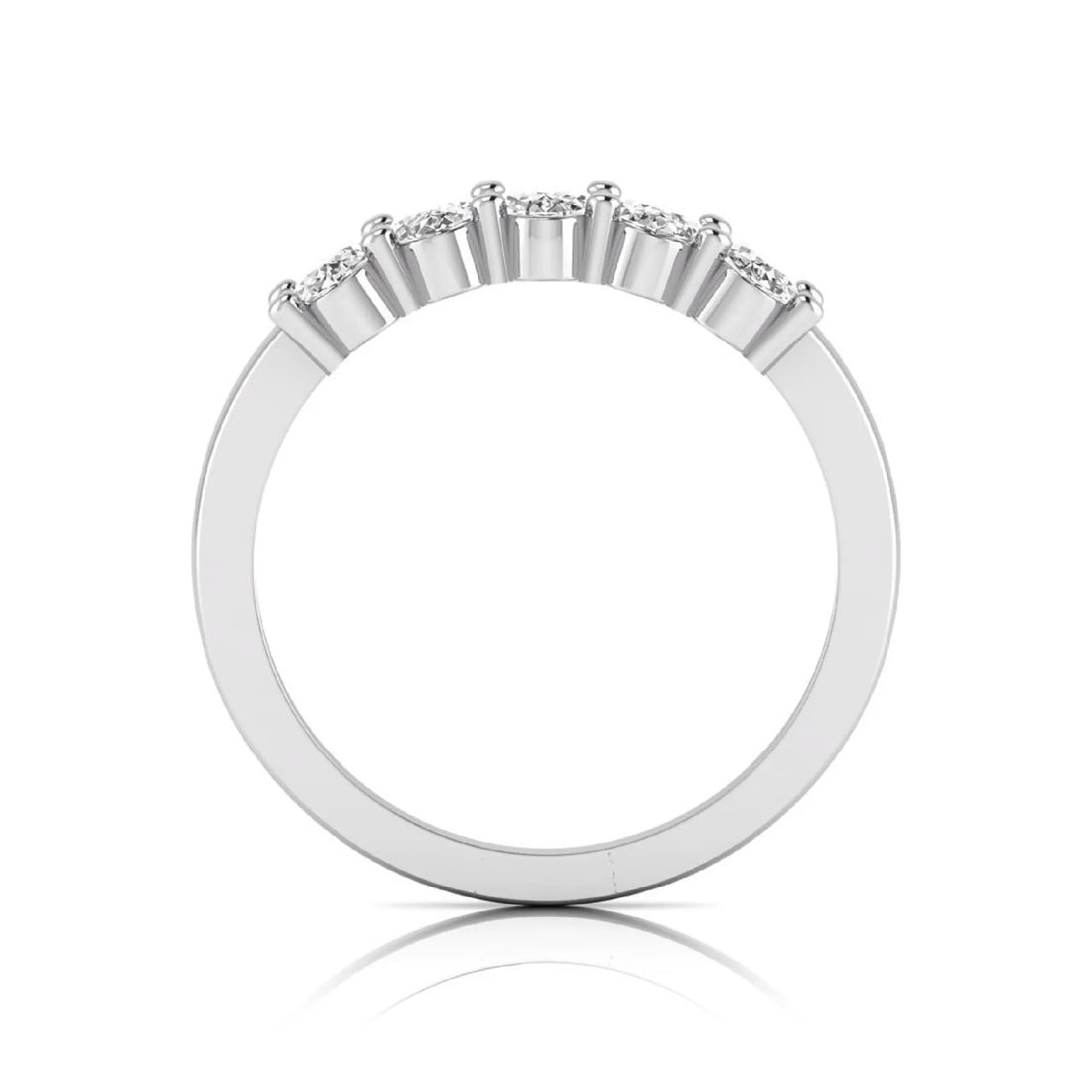 OctaPearl Oval Five Stone Lab Grown Diamond Anniversary Ring
