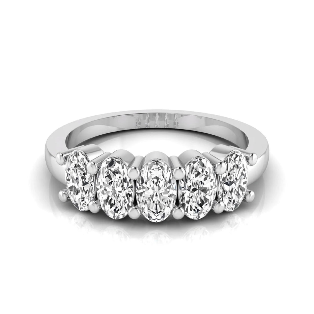 OctaPearl Oval Five Stone Lab Grown Diamond Anniversary Ring