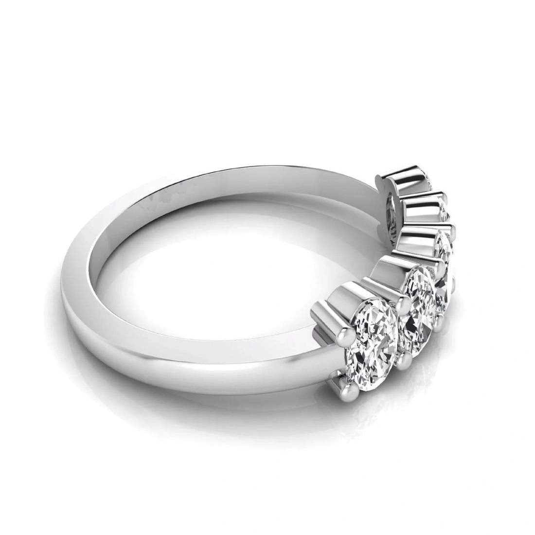 OctaPearl Oval Five Stone Lab Grown Diamond Anniversary Ring