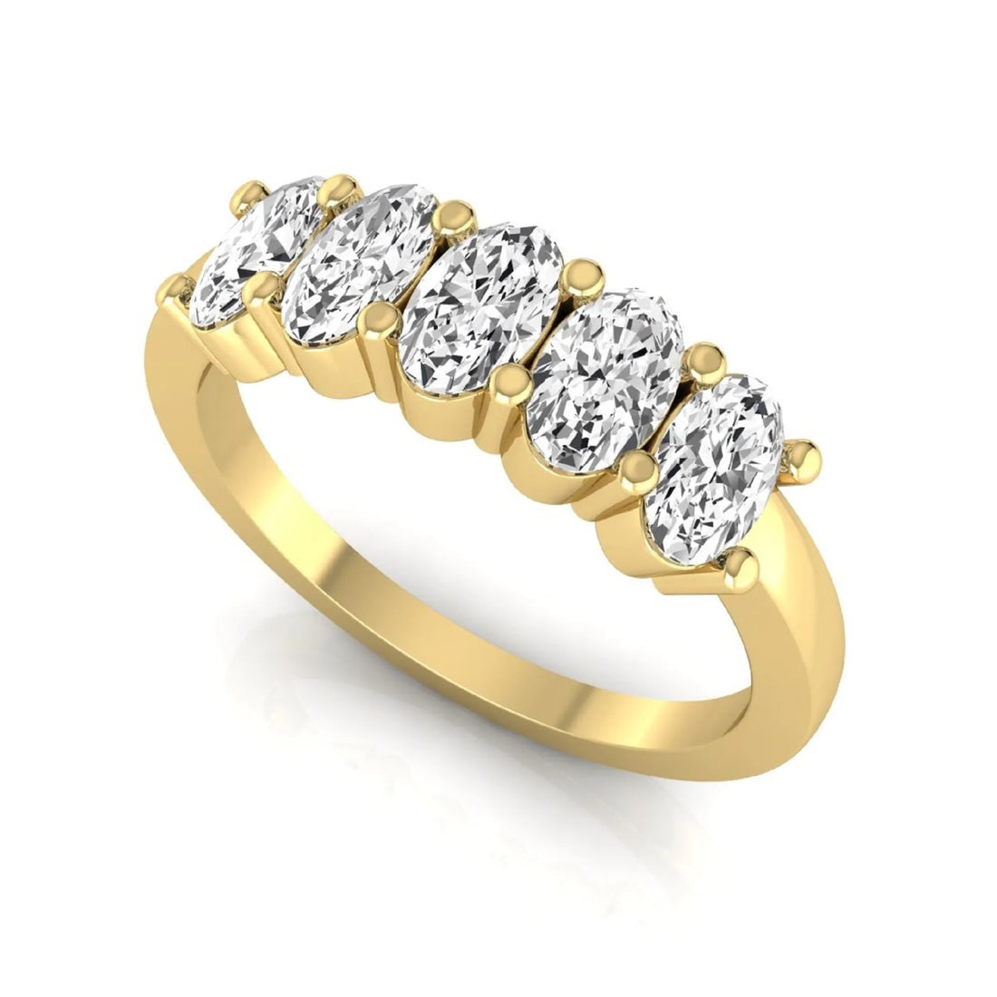 OctaPearl Oval Five Stone Lab Grown Diamond Anniversary Ring