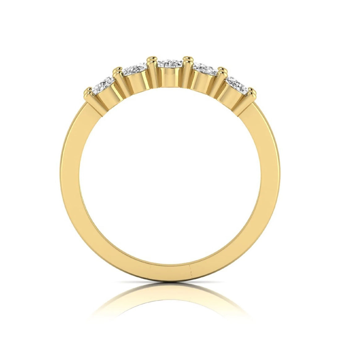 OctaPearl Oval Five Stone Lab Grown Diamond Anniversary Ring