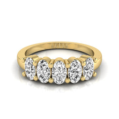 OctaPearl Oval Five Stone Lab Grown Diamond Anniversary Ring