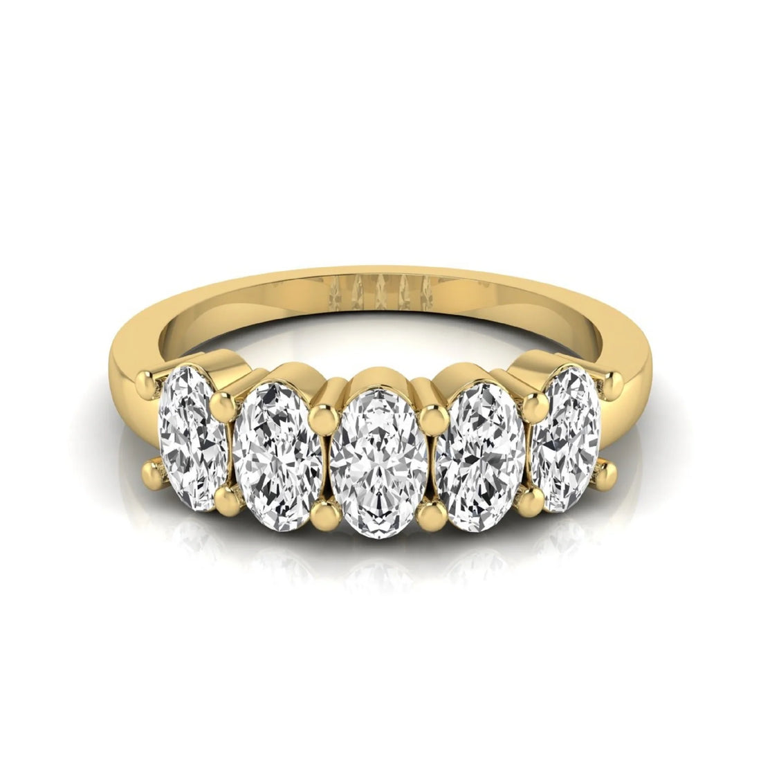 OctaPearl Oval Five Stone Lab Grown Diamond Anniversary Ring