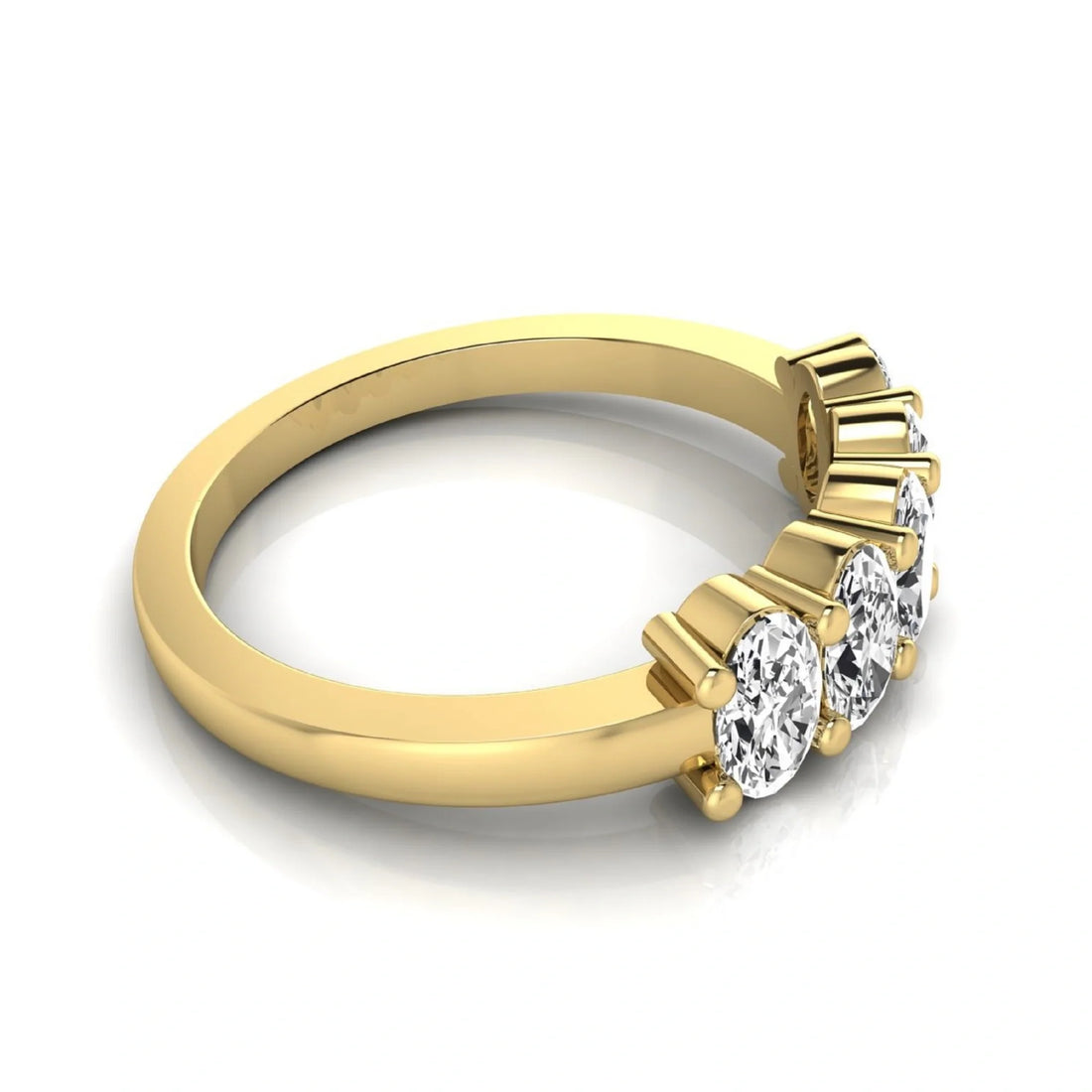 OctaPearl Oval Five Stone Lab Grown Diamond Anniversary Ring