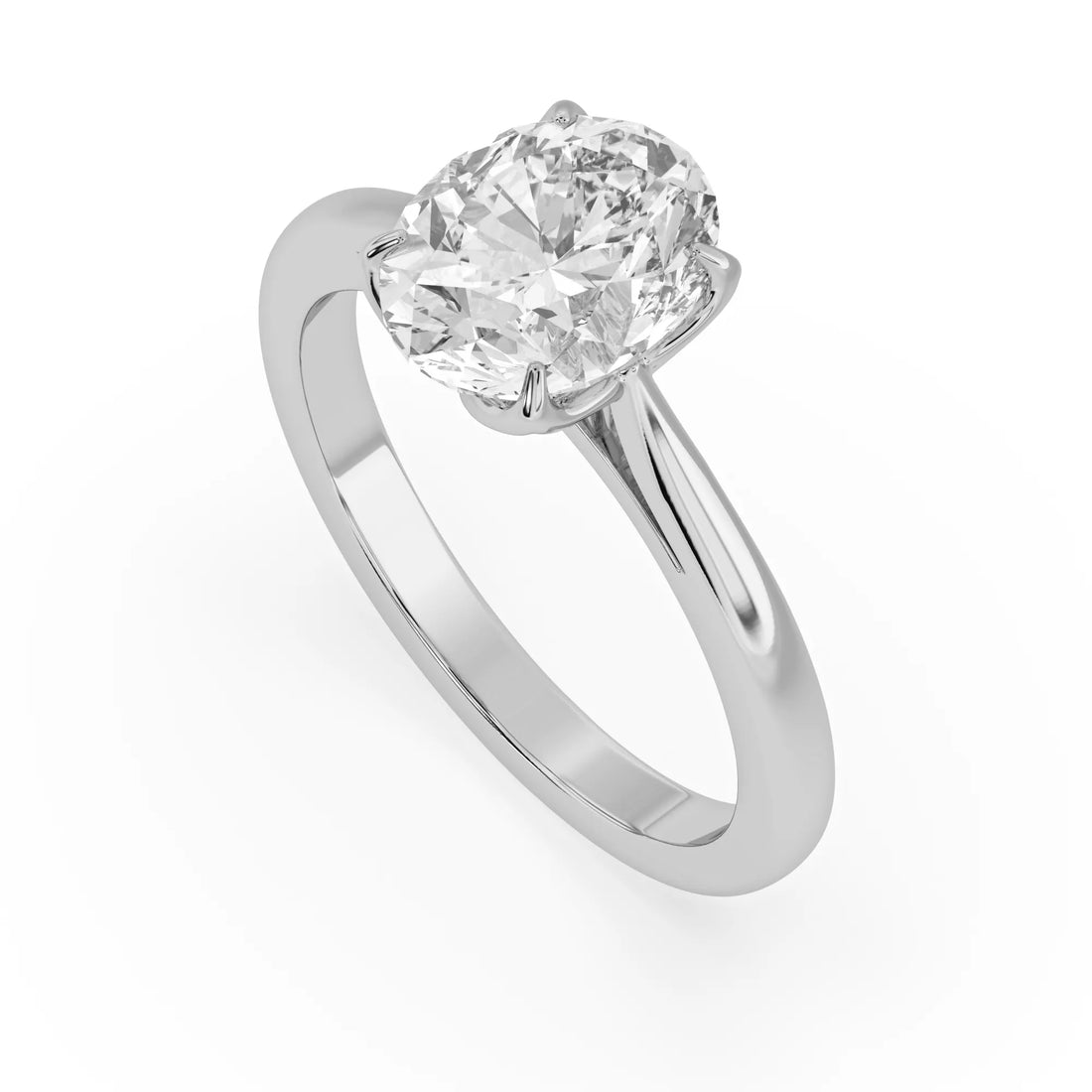 OctaPearl 2.5 ct Oval Cut Lab Grown Diamond Solitaire Engagement Ring