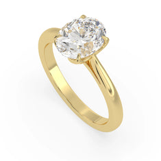 OctaPearl 2.5 ct Oval Cut Lab Grown Diamond Solitaire Engagement Ring - alternate view