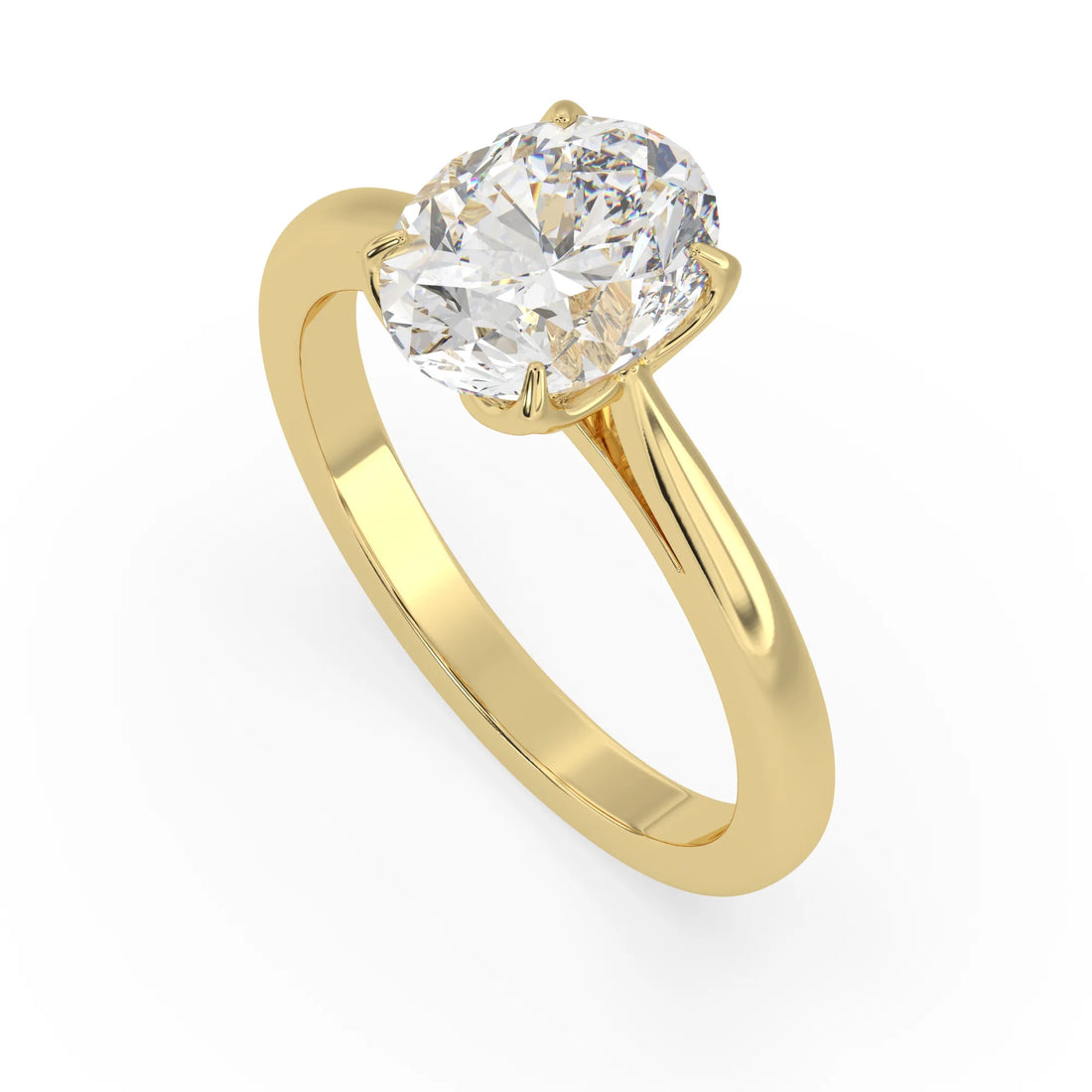 OctaPearl 2.5 ct Oval Cut Lab Grown Diamond Solitaire Engagement Ring