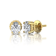 Oval Four Prong Lab Grown Diamond Stud Earrings