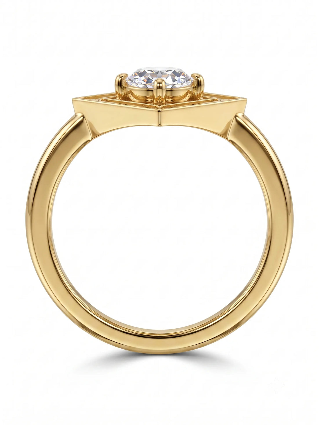 OctaPearl 1 ct Oval Geometric Halo Lab Grown Diamond Engagement Ring
