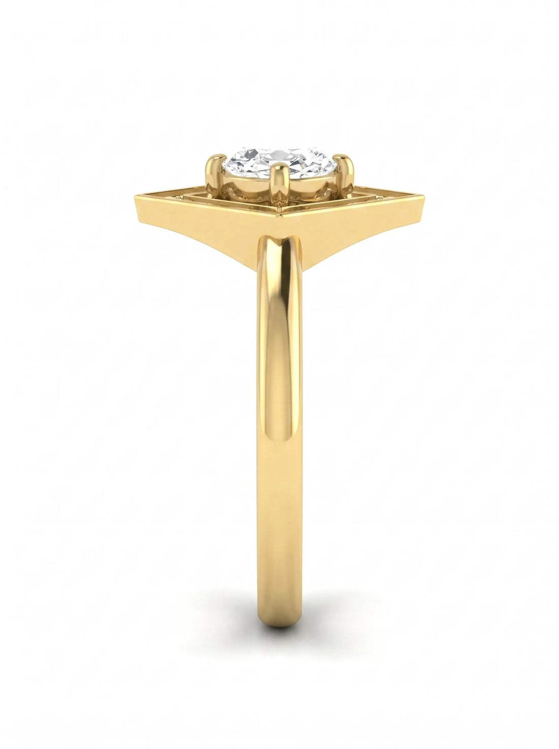 OctaPearl 1 ct Oval Geometric Halo Lab Grown Diamond Engagement Ring