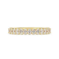 OctaPearl Oval Cut Lab Grown Diamond Minimalist Half Eternity Wedding Band