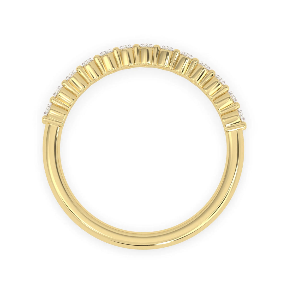 OctaPearl Oval Cut Lab Grown Diamond Minimalist Half Eternity Wedding Band