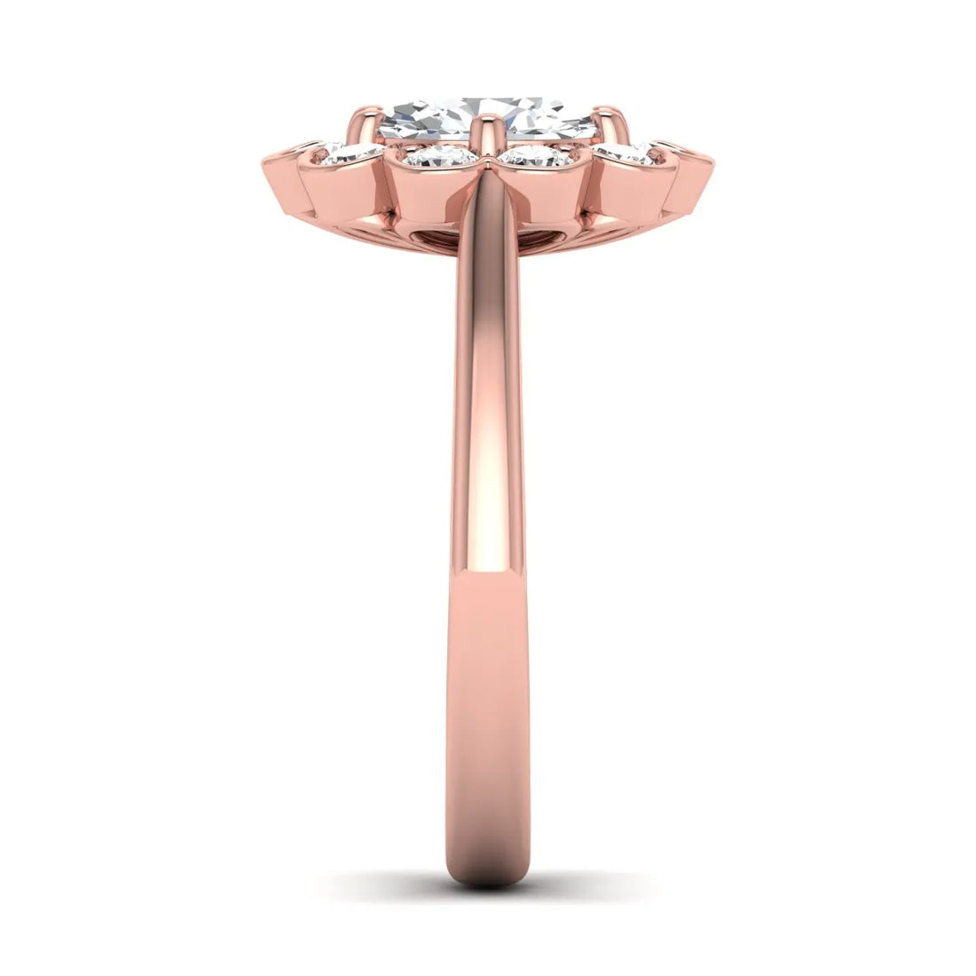 OctaPearl 1.50 ct Oval Halo Lab Grown Diamond Floral Engagement Ring