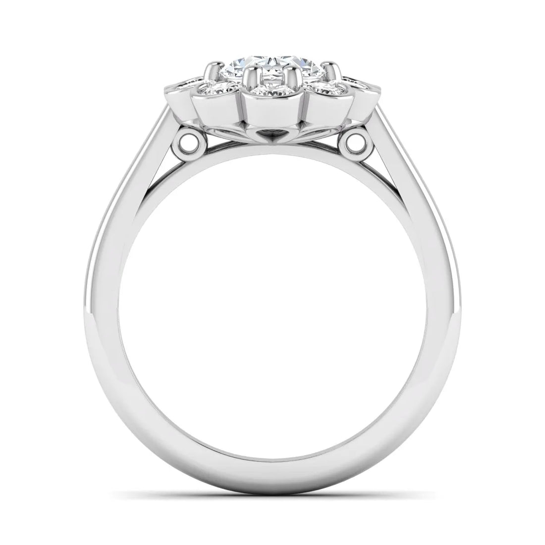 OctaPearl 1.50 ct Oval Halo Lab Grown Diamond Floral Engagement Ring