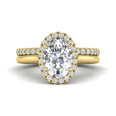 OctaPearl 2 ct Oval Halo Lab Grown Diamond Bridal Ring Set