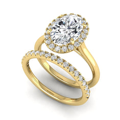 OctaPearl 2 ct Oval Halo Lab Grown Diamond Bridal Ring Set - alternate view