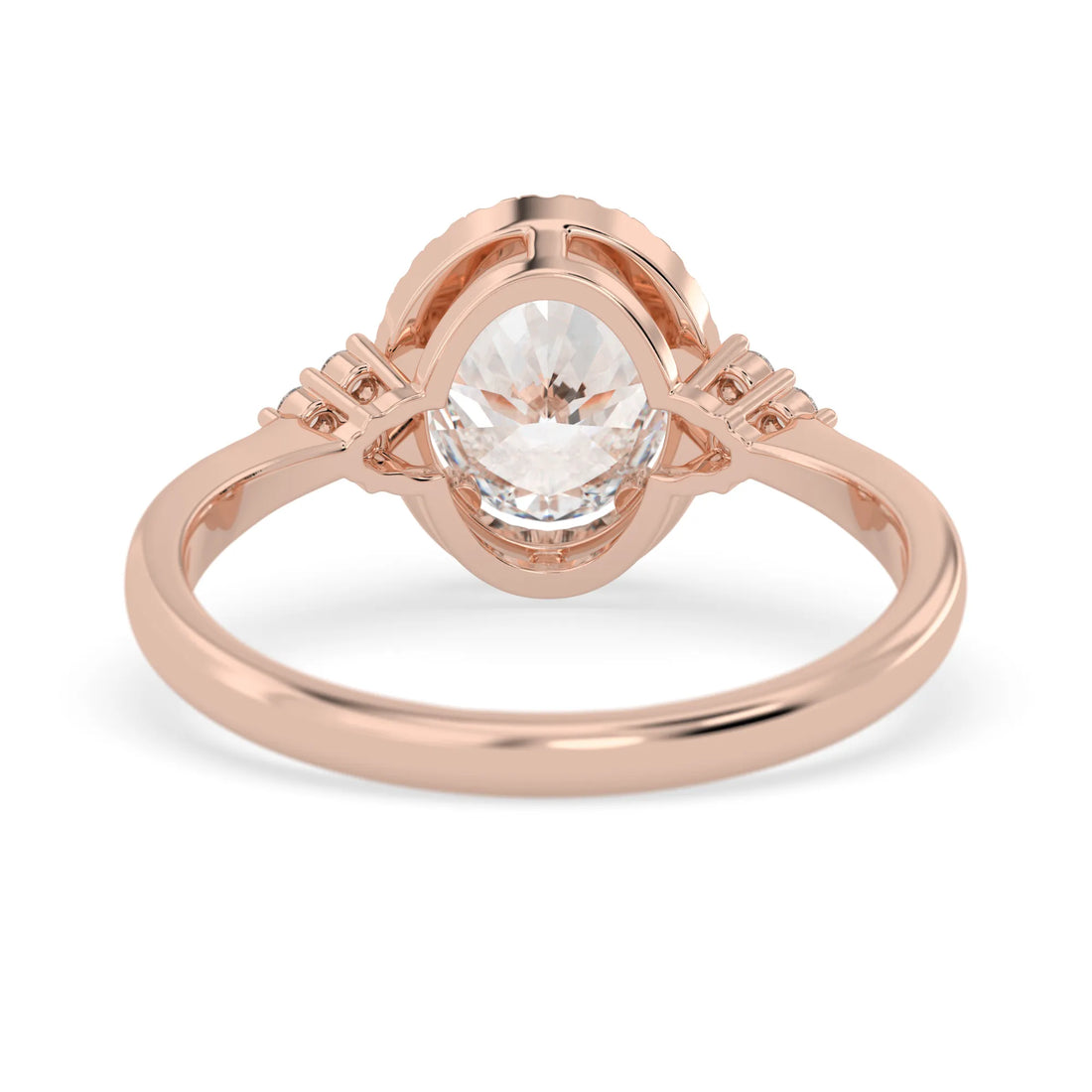 OctaPearl 2 ct Oval Cut Halo Lab Grown Diamond Engagement Ring
