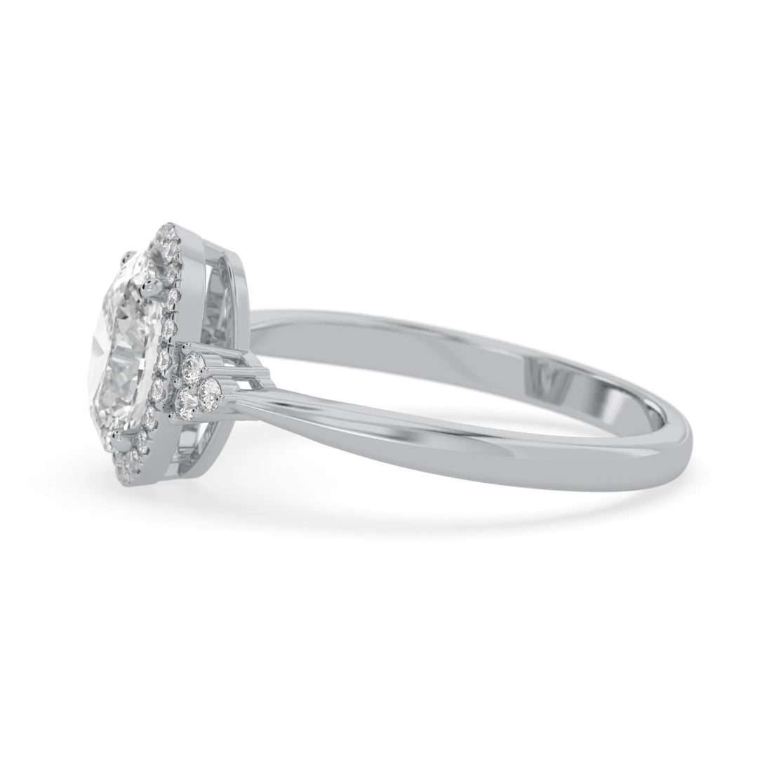 OctaPearl 2 ct Oval Cut Halo Lab Grown Diamond Engagement Ring
