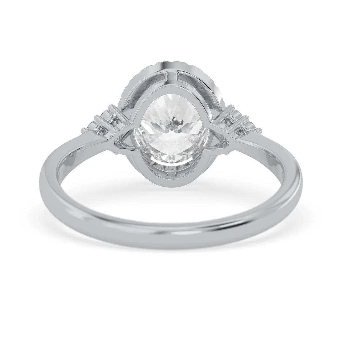 OctaPearl 2 ct Oval Cut Halo Lab Grown Diamond Engagement Ring