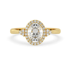 OctaPearl 2 ct Oval Cut Halo Lab Grown Diamond Engagement Ring