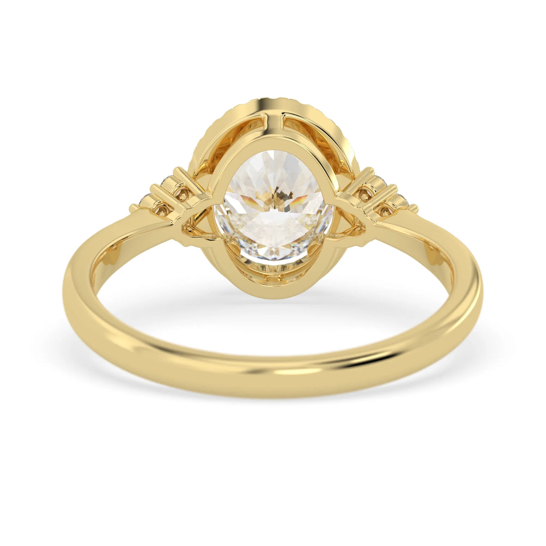 OctaPearl 2 ct Oval Cut Halo Lab Grown Diamond Engagement Ring