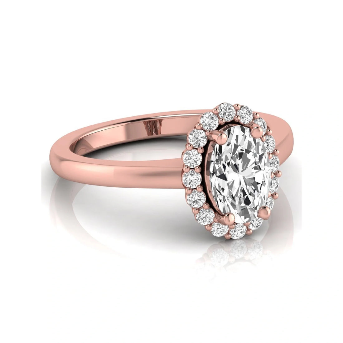 OctaPearl 1.5 ct Oval Halo Lab Grown Diamond Engagement Ring