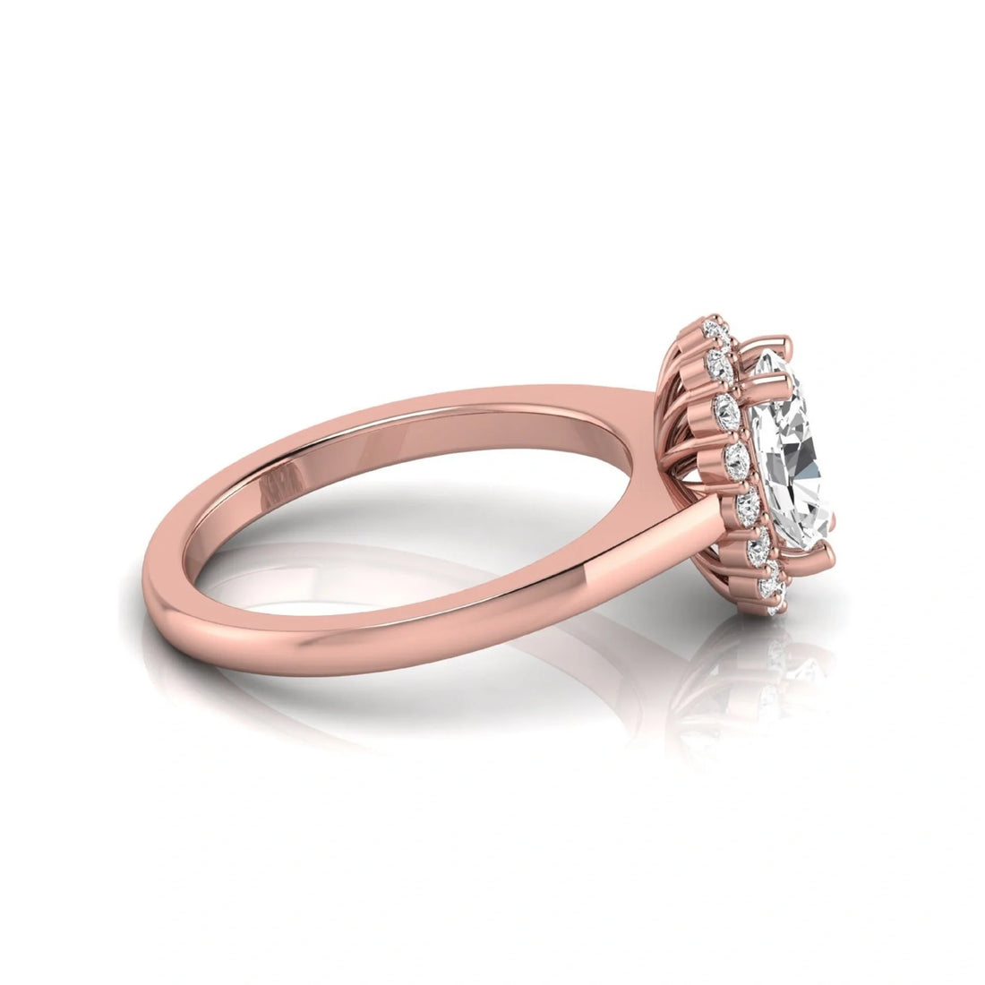 OctaPearl 1.5 ct Oval Halo Lab Grown Diamond Engagement Ring