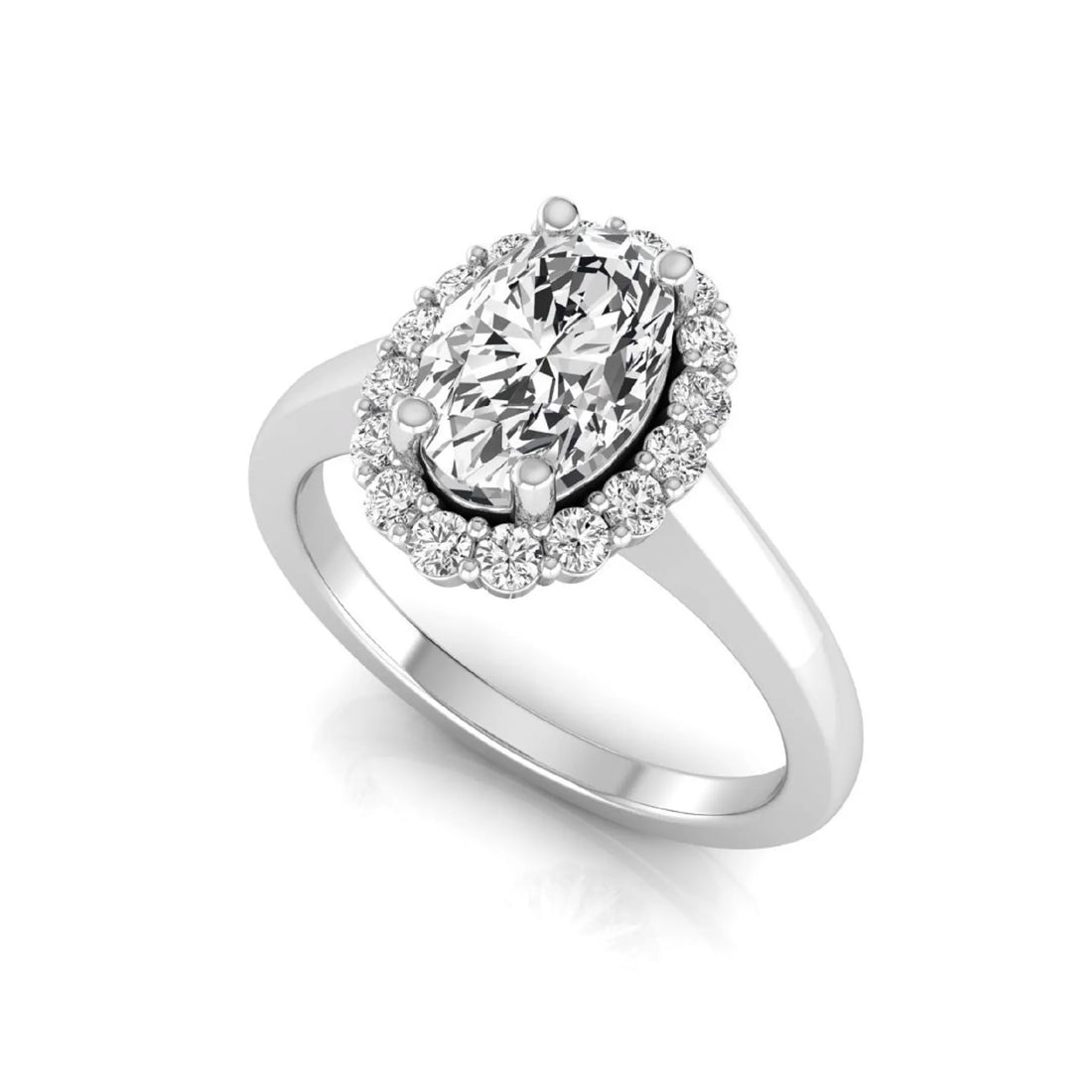 OctaPearl 1.5 ct Oval Halo Lab Grown Diamond Engagement Ring